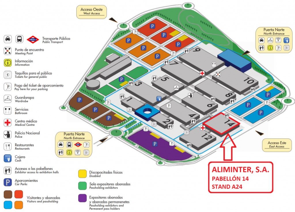 Ubicación del stand de Aliminter, S.A.