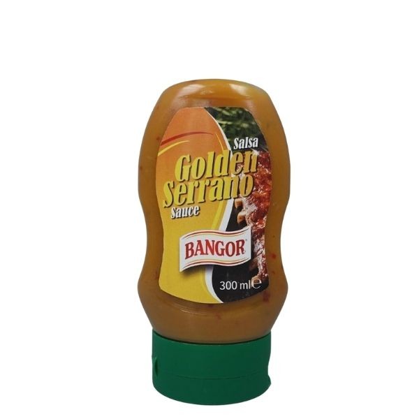 Salsa Golden Serrano. Bot. hércules bocabajo 300ml