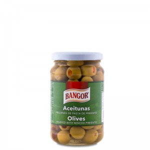Green Olives Stuffed with Minced Pimiento glass jar 370