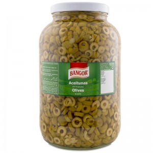 Sliced Green Olives glass jar gallon