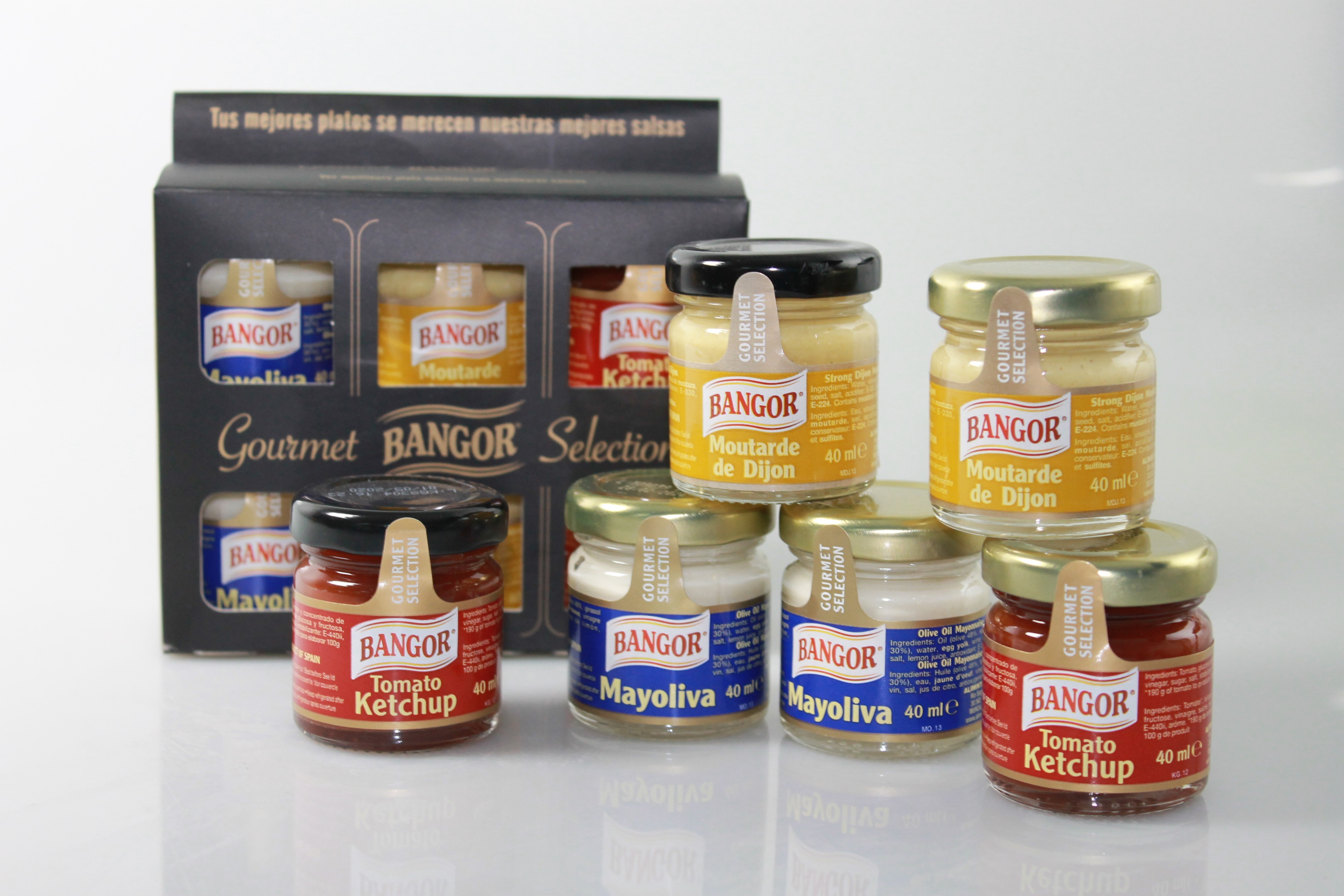 Boîte gourmet Bangor. 6 bocaux en verre. 6 x 40 ml Boîte gourmet Bangor. 6 bocaux en verre. 6 x 40 ml