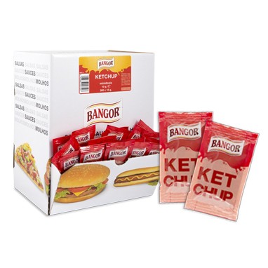 Une large gamme des sauces et des vinaigrettes en portions individuelles.