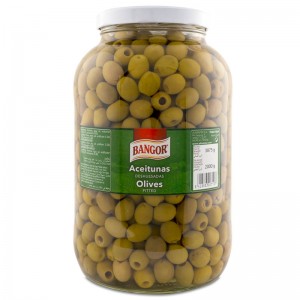 Olives Verts Denoyautées pot en verre gallon